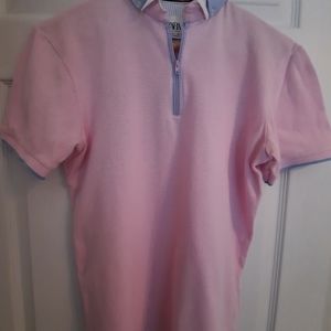 Zara zip-up polo shirt